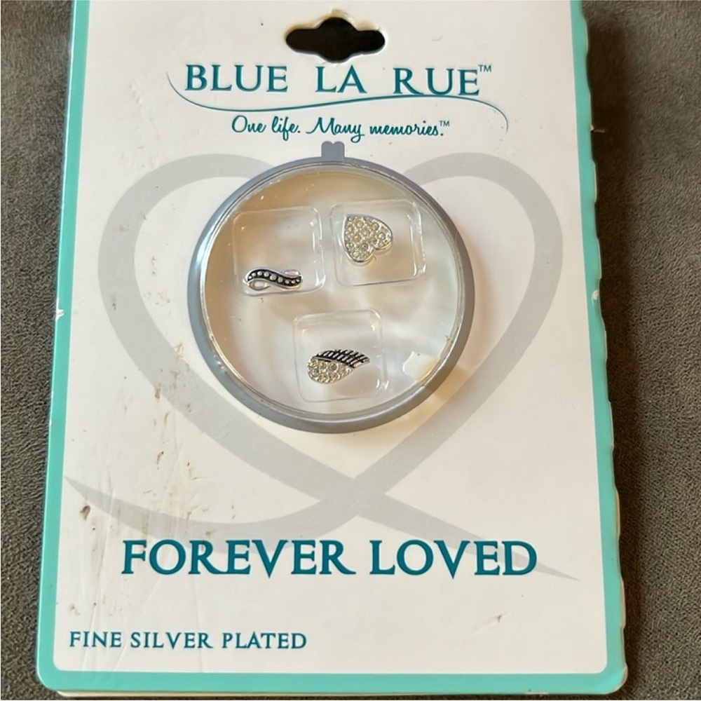 Blue La Rue Silver Plated Charms for floating charm necklace